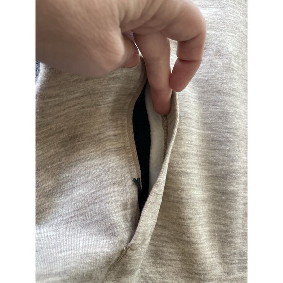 Lululemon The Lab Esker Sweater Womens XS Beige Asymmetrical 1/4 Zip Wool - Picture 8 of 10